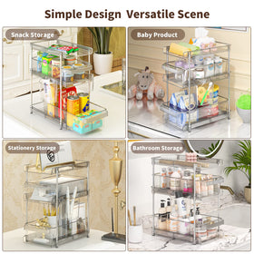 WAKISA clear sink organizer for efficient kitchen storage.
