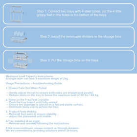 WAKISA sturdy stainless steel rods provide lasting stability.