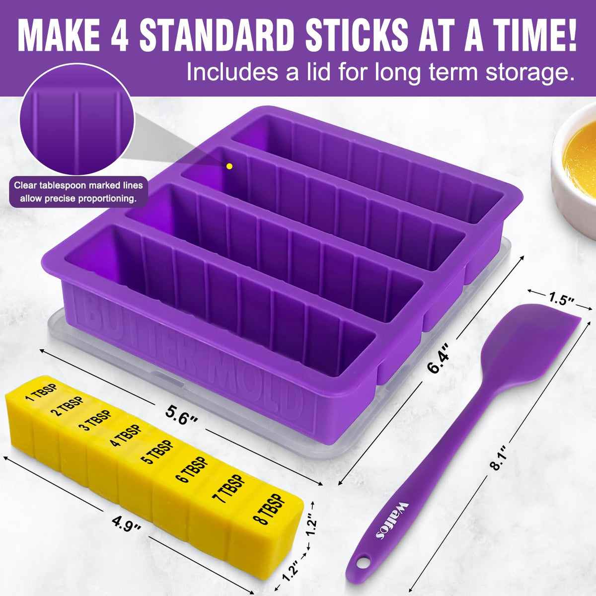 Walfos standard-size cavity holds 8 Tbsp for consistent results