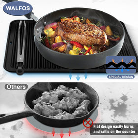 Walfos heat resistant trivet handles temperatures up to 450 ℉ for safe serving.