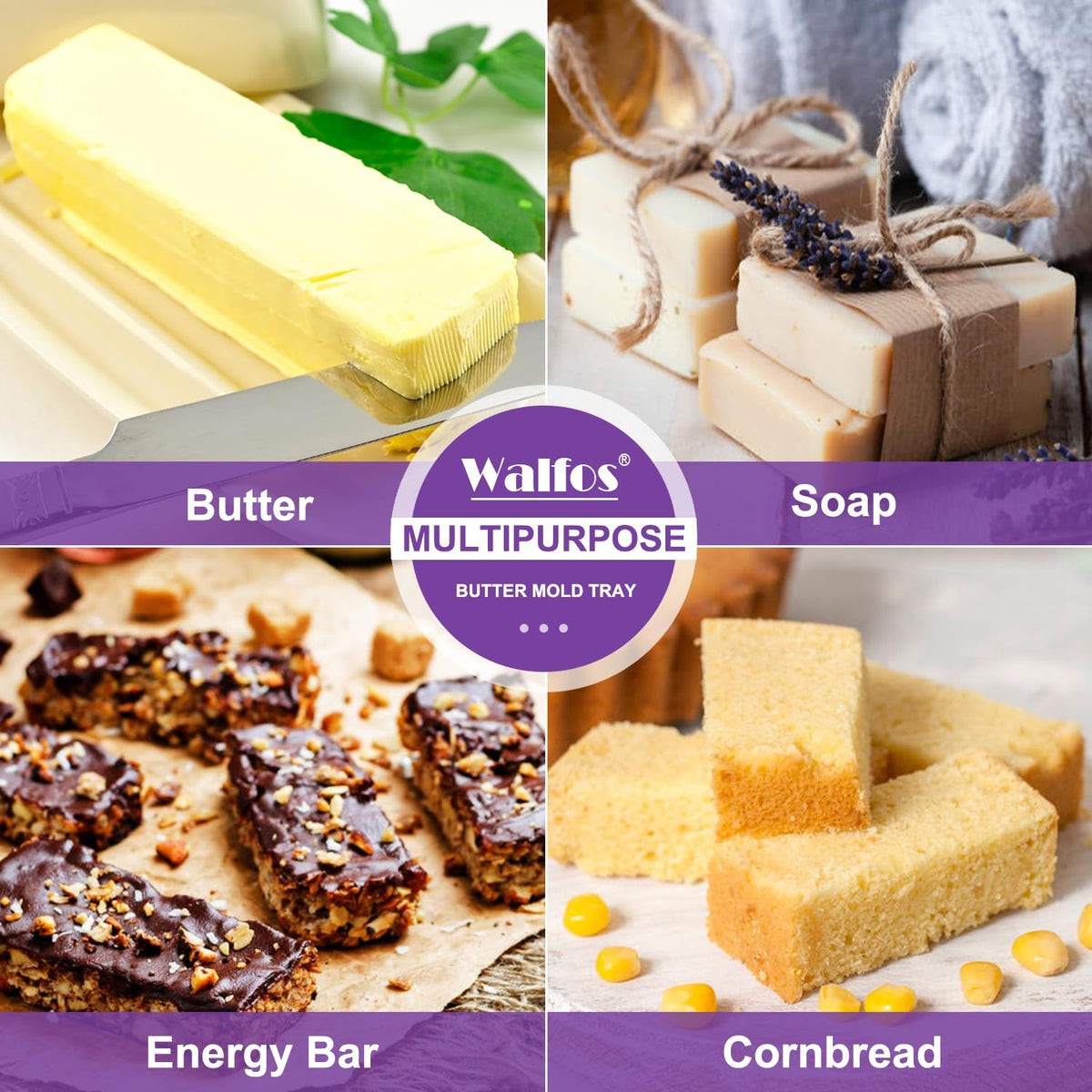 Walfos versatile mold for butter, soap, bars, or candles.