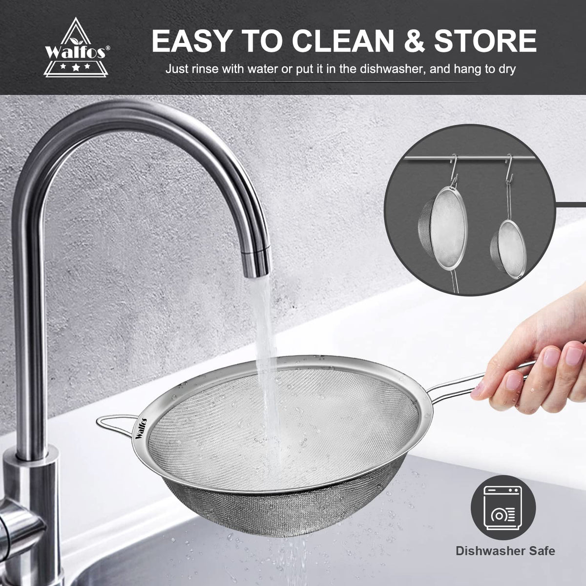 Walfos multi-use set shown for rice, quinoa, fruits, veggies.