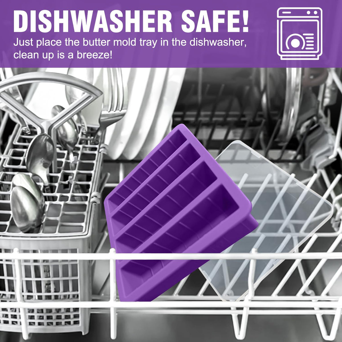 Walfos purple silicone mold adds color and versatility to kitchen tasks.