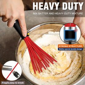 Walfos 7-inch blue silicone whisk for gentle whisking and aeration
