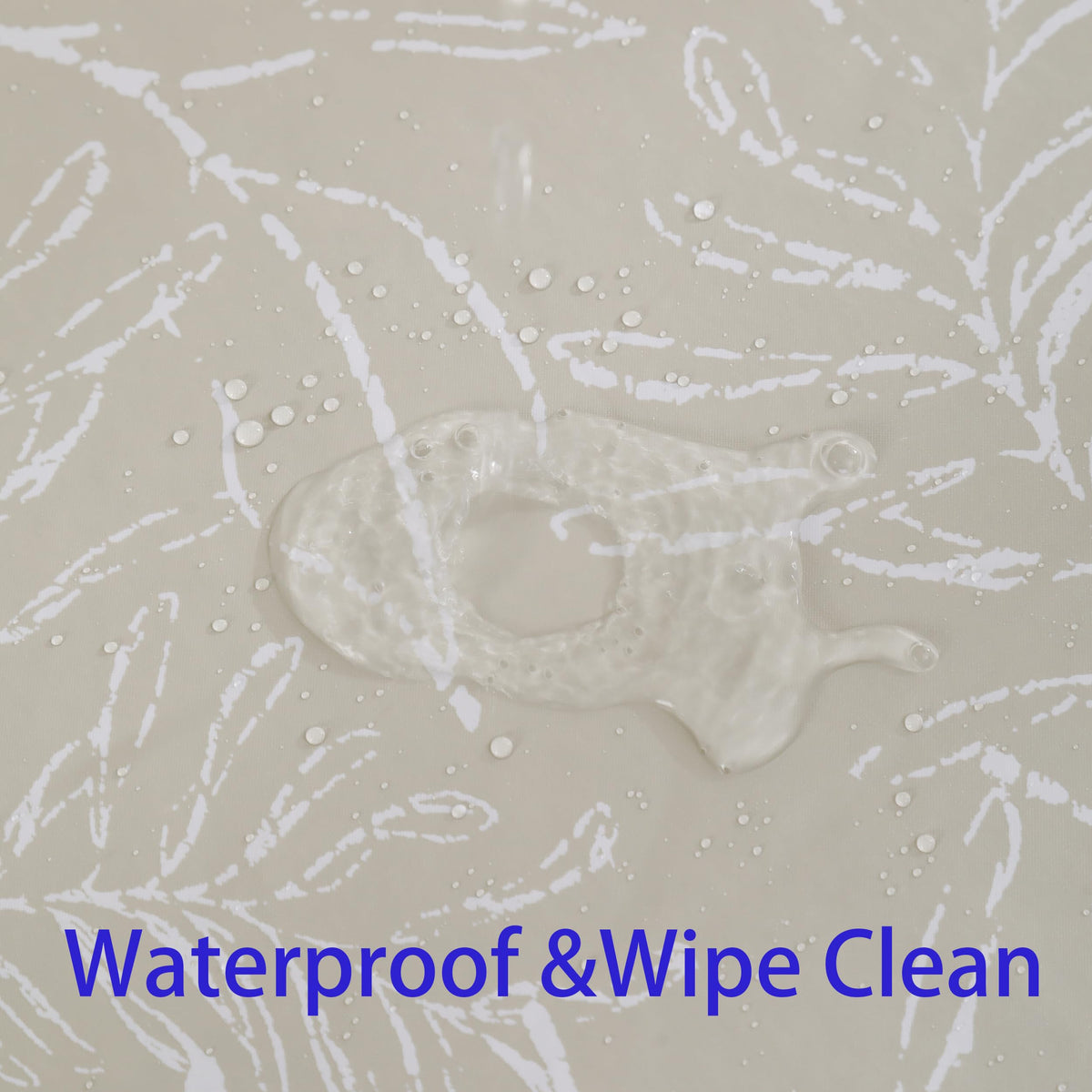 Walrus indoor-outdoor tablecloth offers versatile use and simple care.