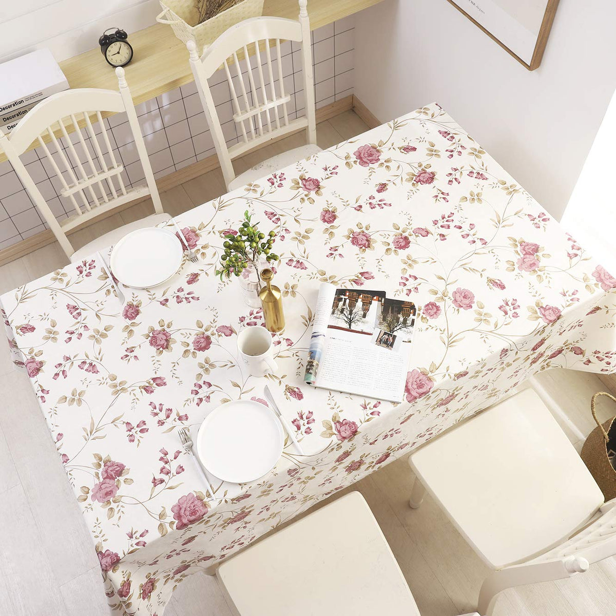 Walrus heavy-duty vinyl tablecloth keeps tables clean during craft or kids' activity time.