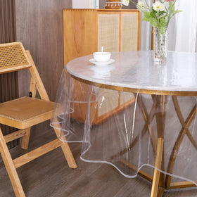 Walrus round dining table protector keeps table looking new during gatherings