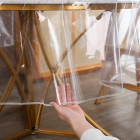Walrus stain-resistant wipeable tablecloth highlights simple cleanup after meals