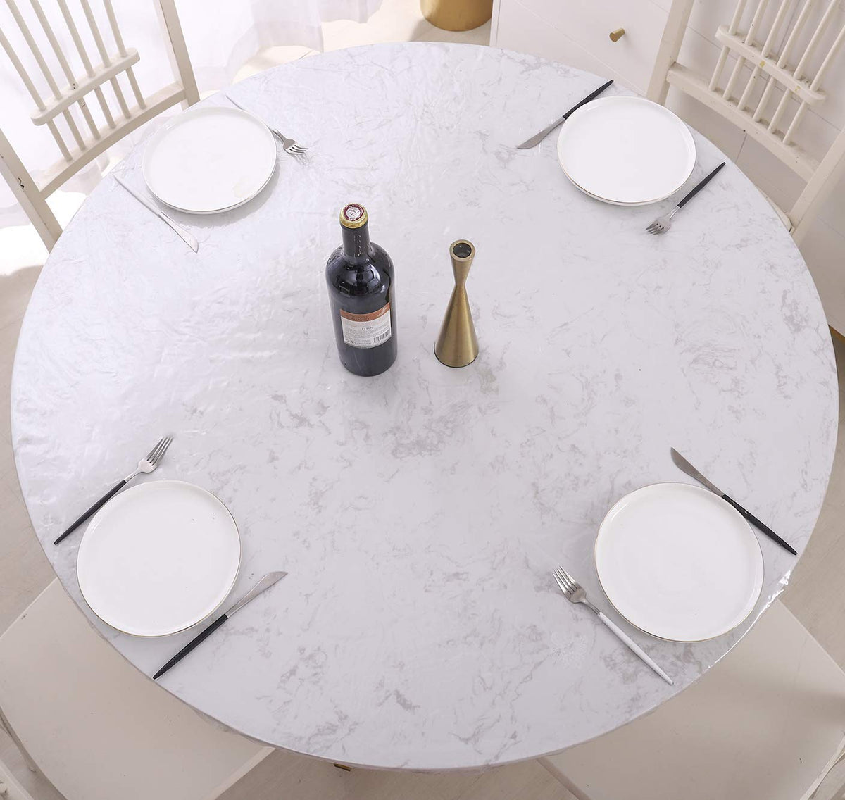 Walrus Vinyl Tablecloth is easy to wipe clean after spills.