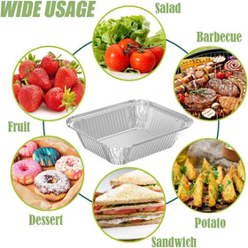 WANBAO disposable aluminum pans stacked neatly, saving space for caterers.