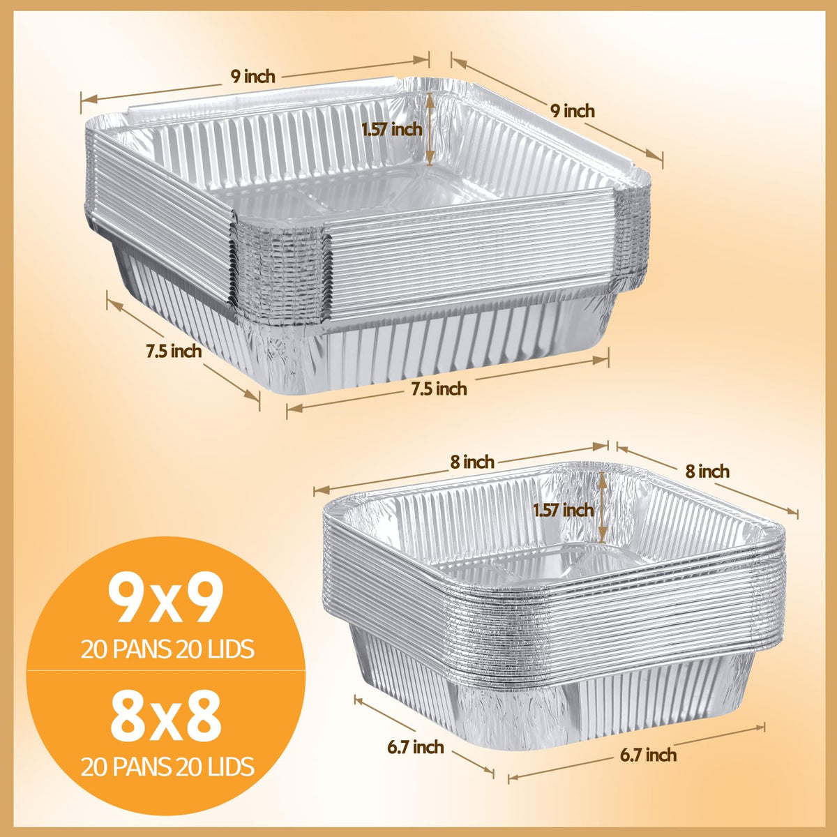 WarmGBOXCO 8x8 inch pans with lids offer versatile meal prep and portioning.