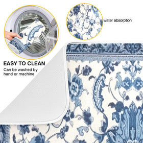 Wassud drying mat with hanging loop saves counter space when not in use