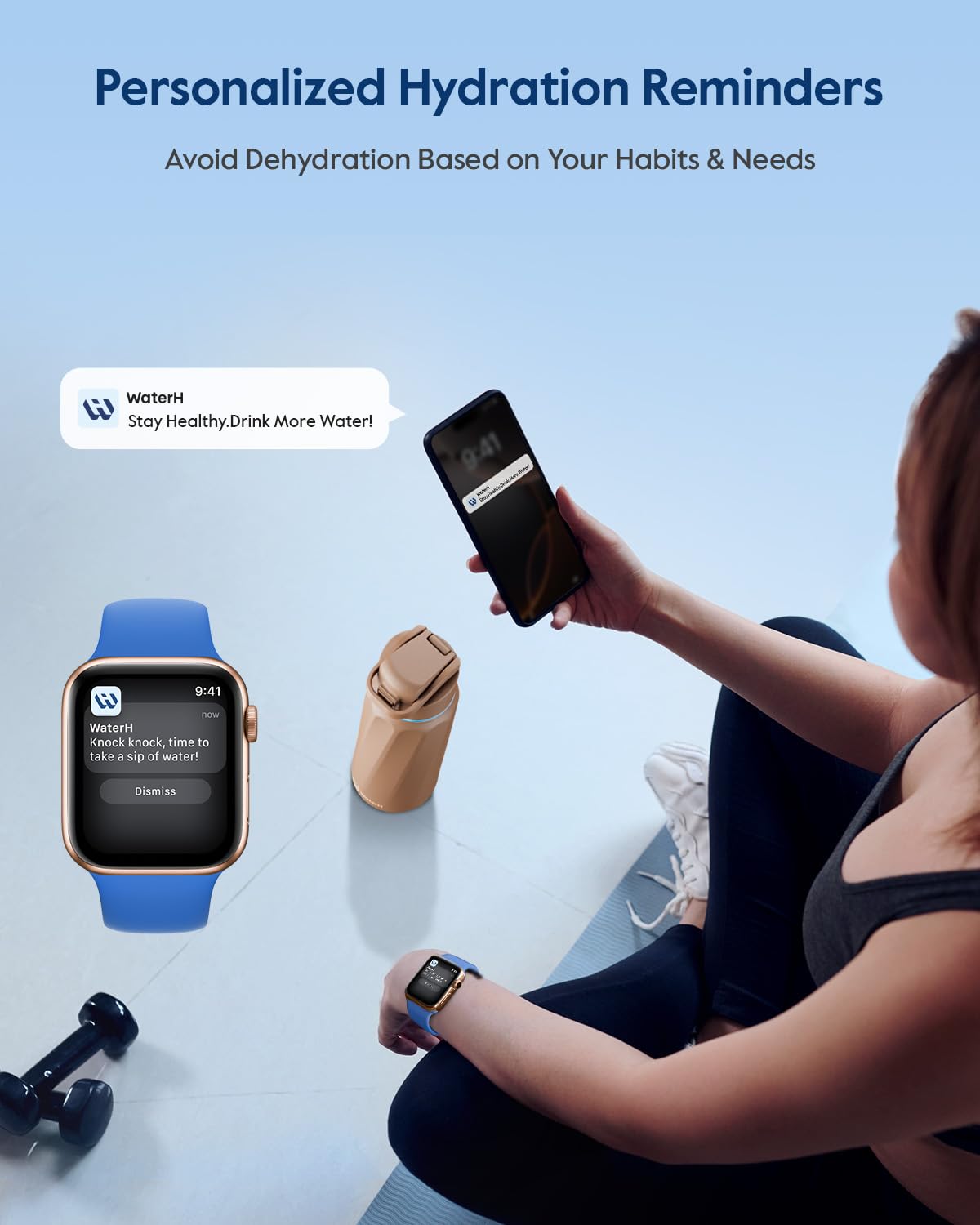 WATERH BOOST light ring signals reminders to drink more water