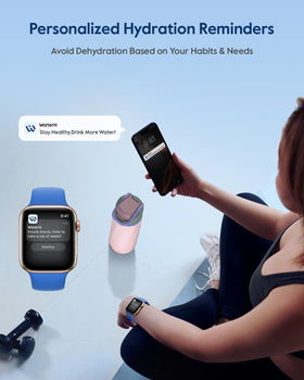 WaterH BOOST LED display shows hydration goals on your device