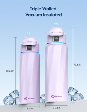 WaterH BOOST 24-ounce capacity fits gym bags and car cup holders.