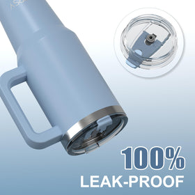 WATERSY vacuum-insulation demonstrates temperature retention for cold or hot beverages.