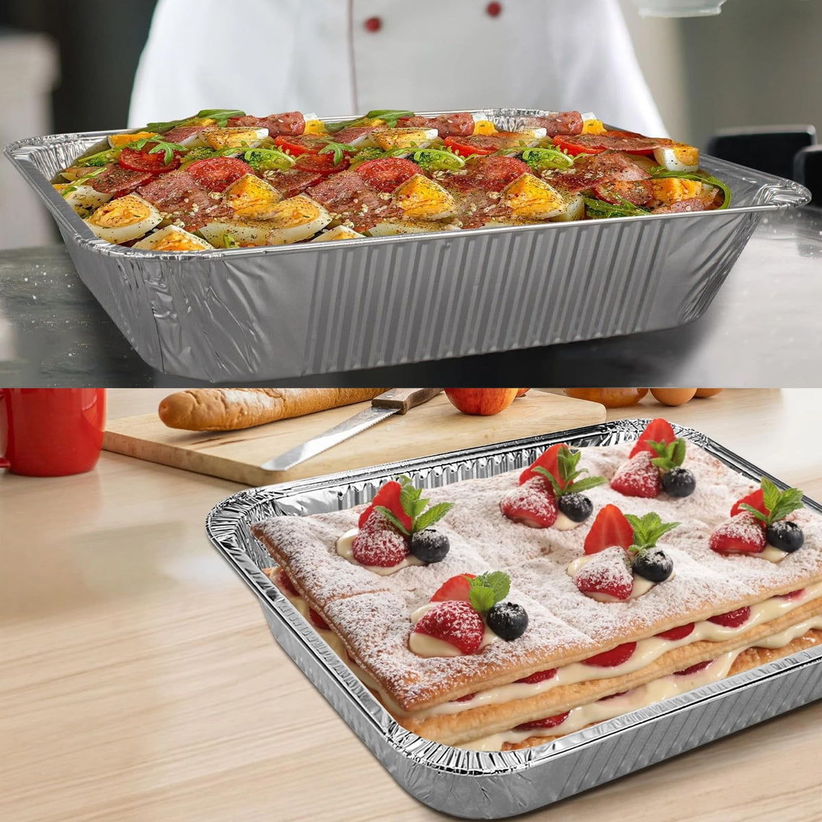 Waytiffer freezer-safe foil pan suitable for make-ahead meals.