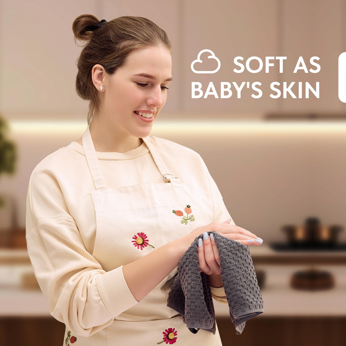Wealuxe towels measure 15 x 26 inches for versatile tasks.