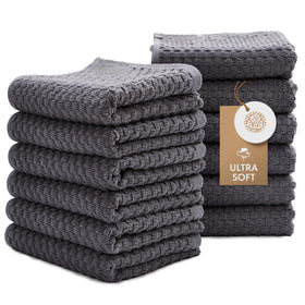 Wealuxe towels rolled and stacked for everyday kitchen use.