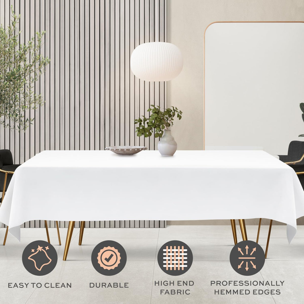 WEALUXE stain-resistant finish helps maintain a pristine look at events