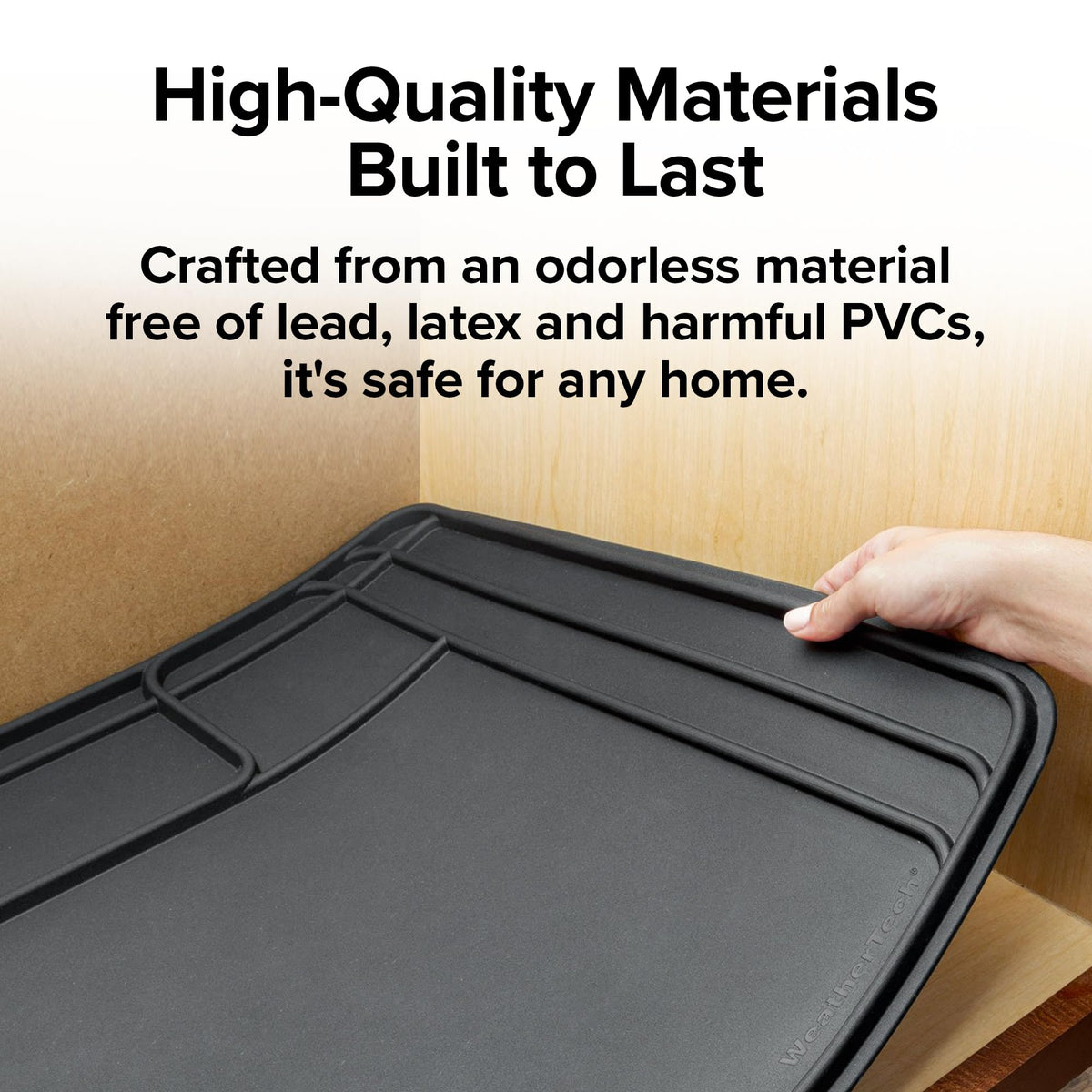 WeatherTech SinkMat suitable for kitchen and bathroom under-sink use.