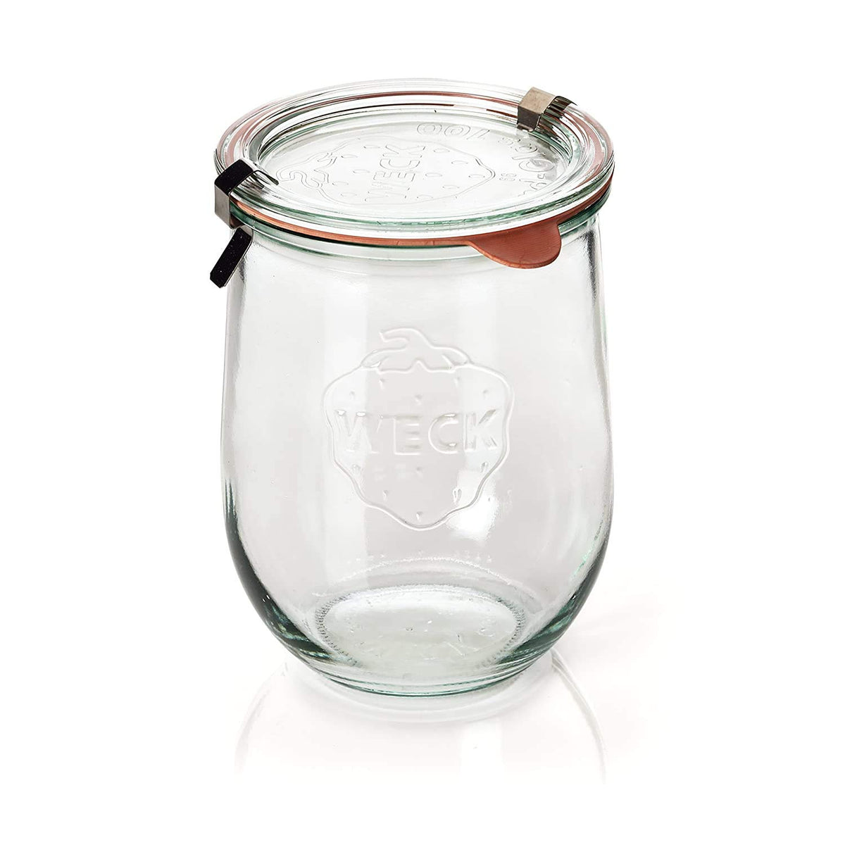 WECK jar doubles as bathroom canister and storage option.