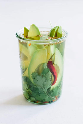 Weck Mold Jar's clear glass adds decorative, practical storage