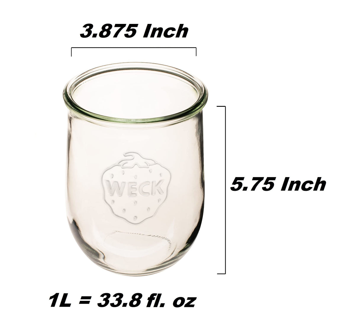 WECK Tulip jar glass lid provides airtight closure for freshness.