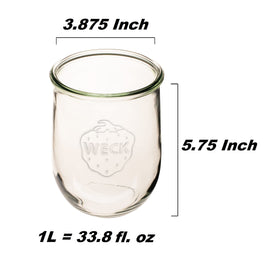WECK tulip jar wide mouth for easy pouring and cleaning.