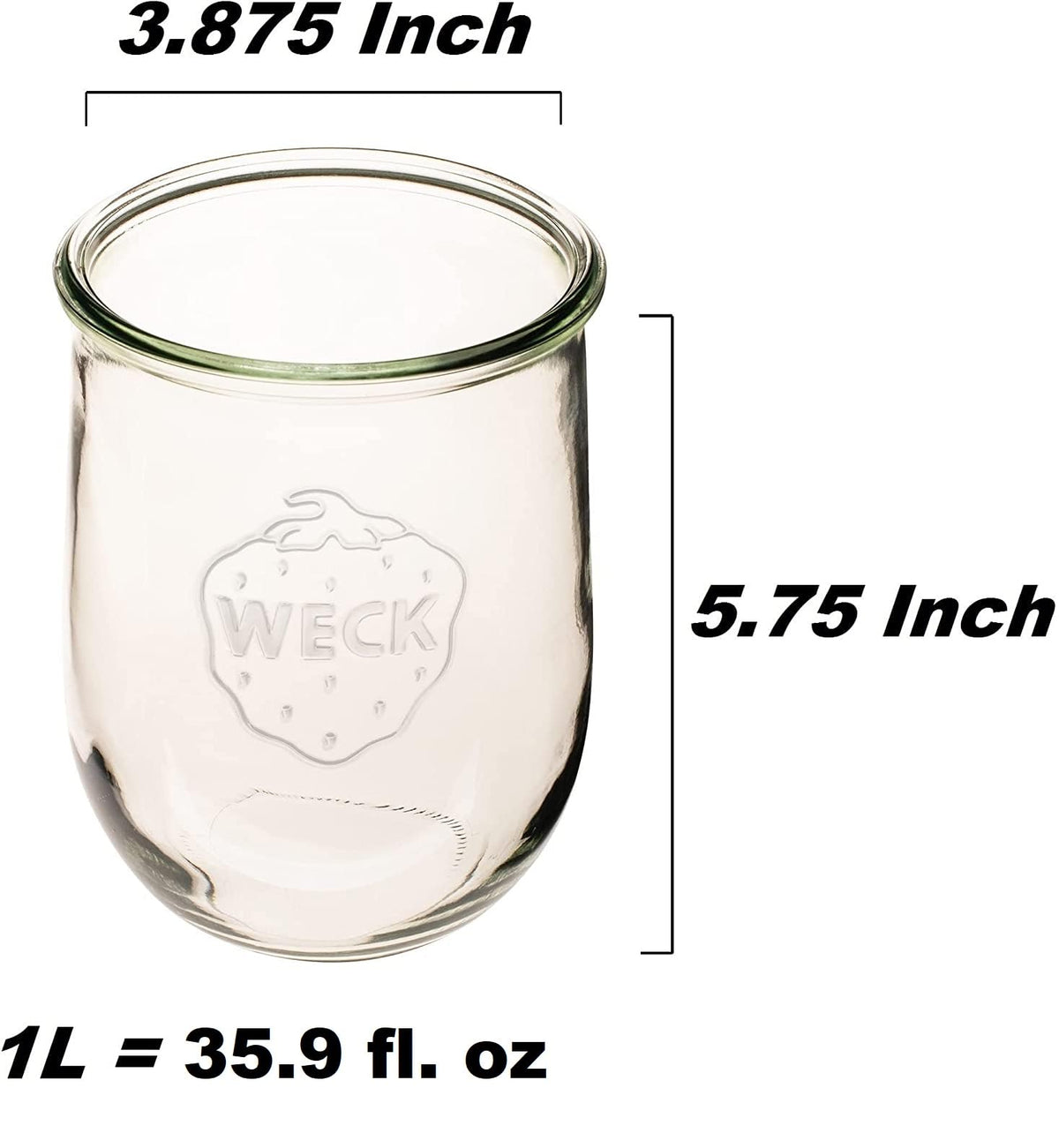 WECK Tulip jar wide mouth opening for easy access and pouring