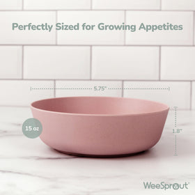 WeeSprout bamboo bowls with lids yellow for kids' lunches and portion control