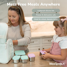 WeeSprout lunch-box-set-750ml-230ml leak-proof seals prevent spills during travel.