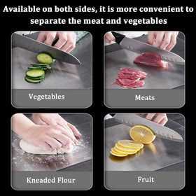 Wekayli 13x9 dual-sided board with smooth fruit surface for easy slicing.