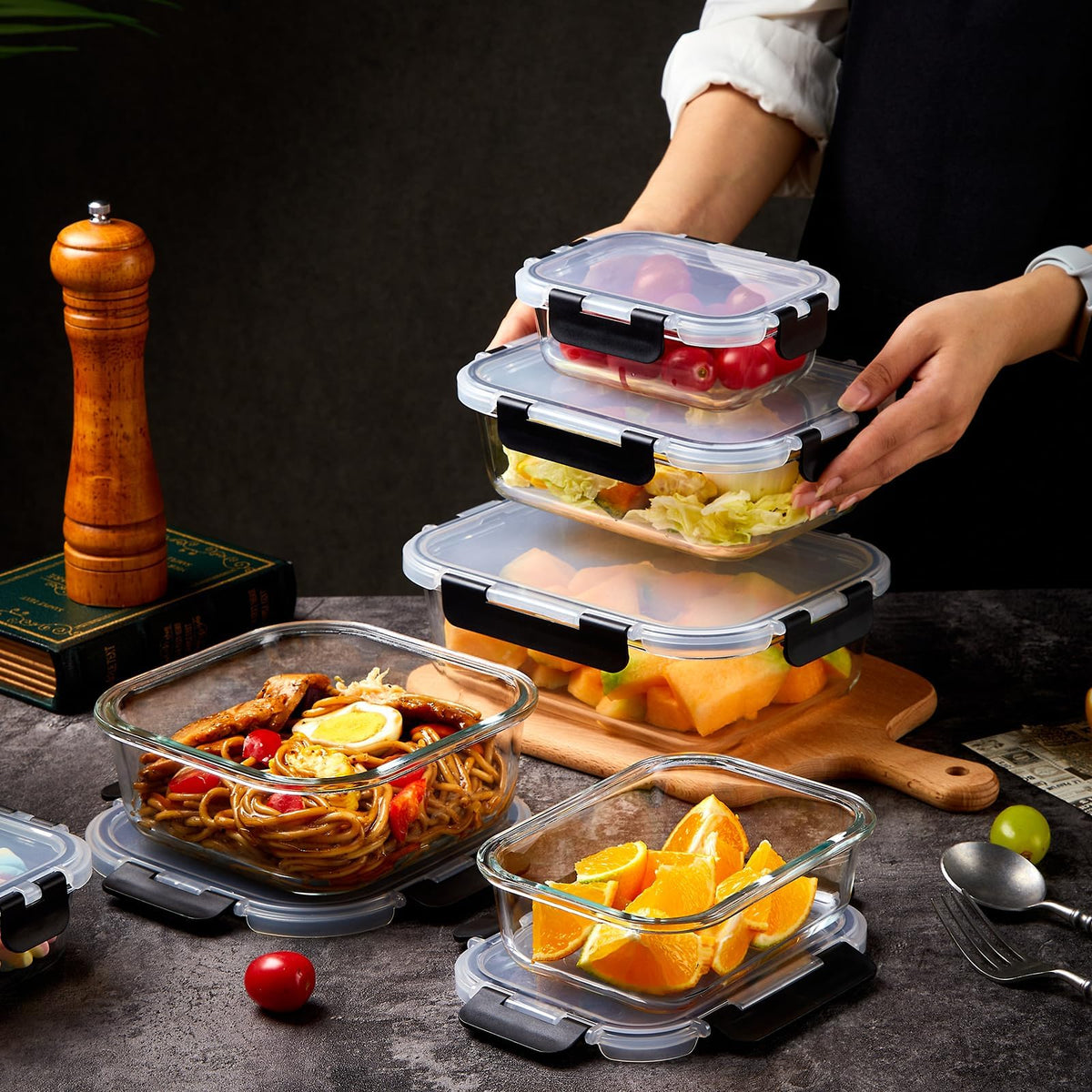 Wells glass meal prep 1060ml container great for bulk prep and family meals