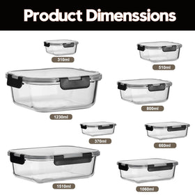 Wells glass meal prep 370ml container perfect for lunch portions and leftovers