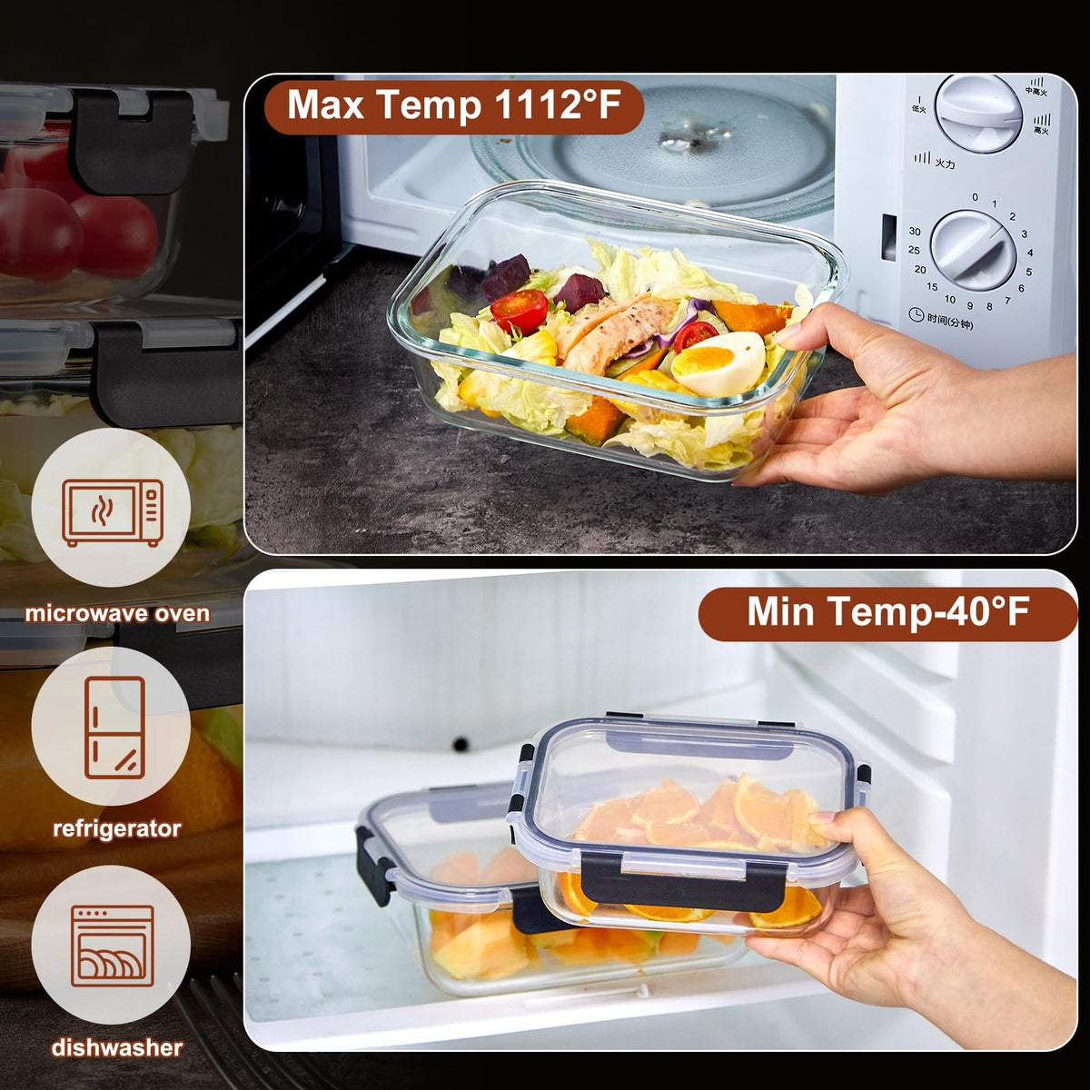 Wells glass meal prep 510ml container ideal for batch cooking and fridge storage