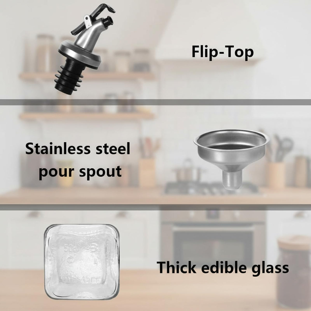 WERTIOO precise pourer spout enables controlled, mess-free pouring.
