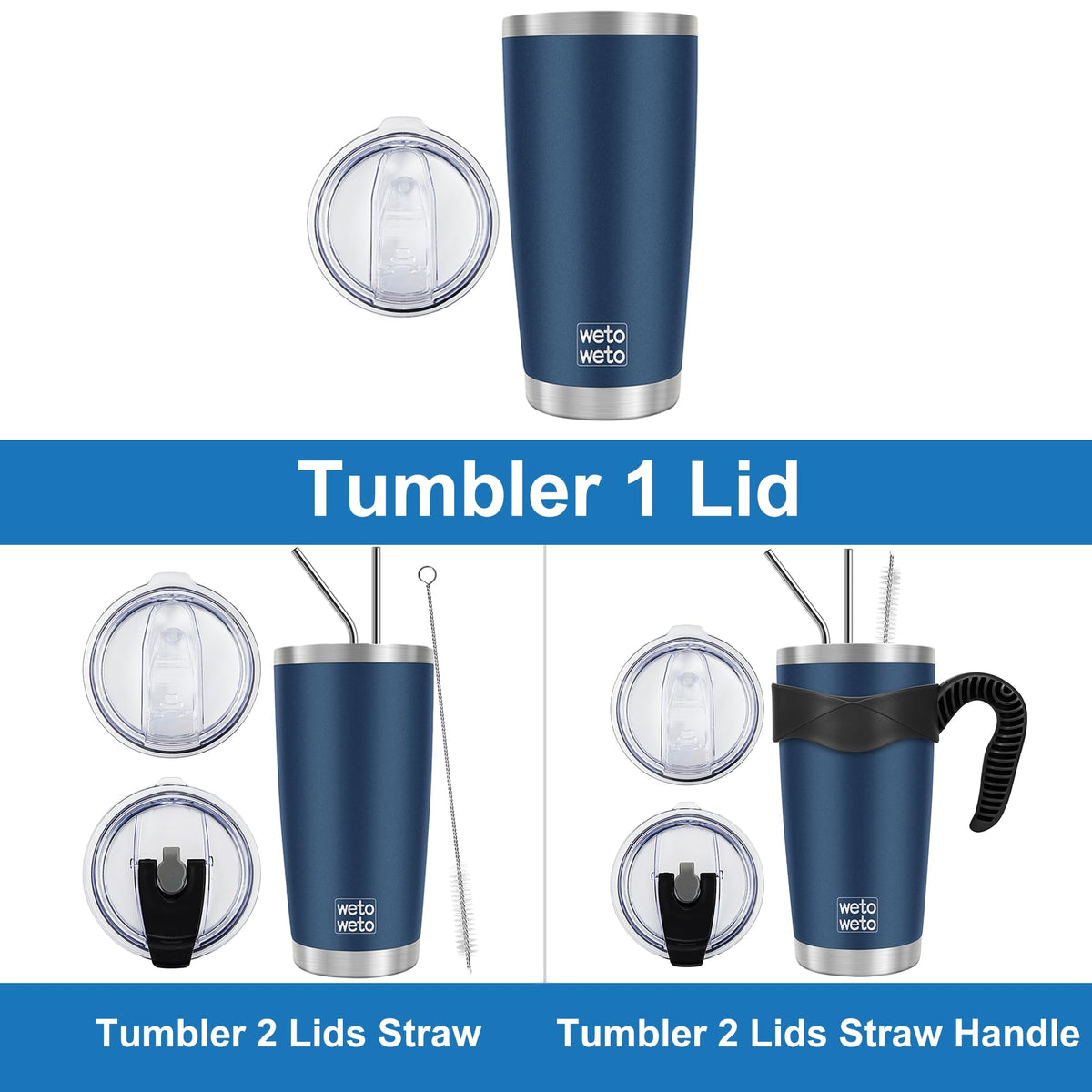 WETOWETO rose gold tumbler side view highlighting double-wall insulation.