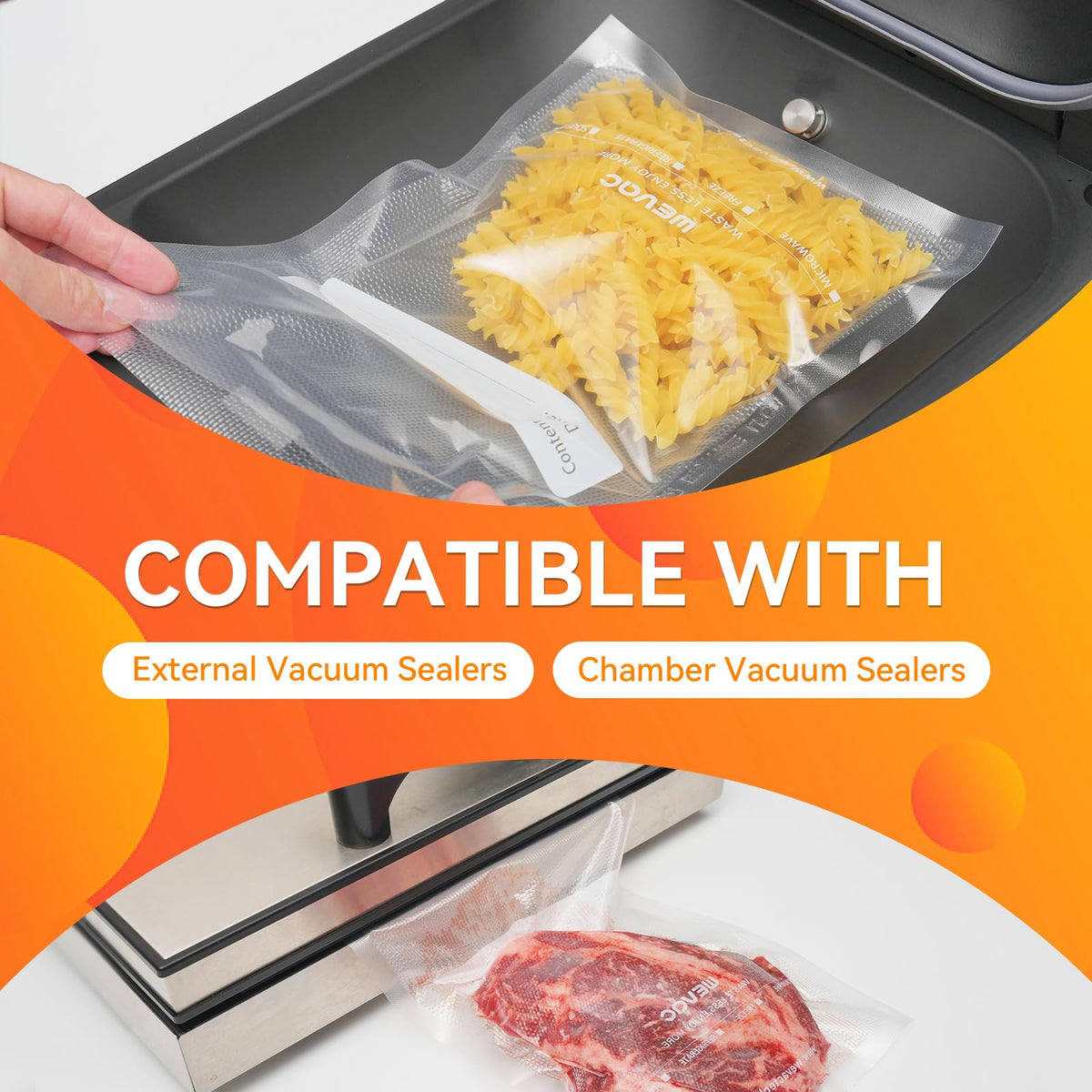 Wevac embossed channels improve suction and sealing performance.