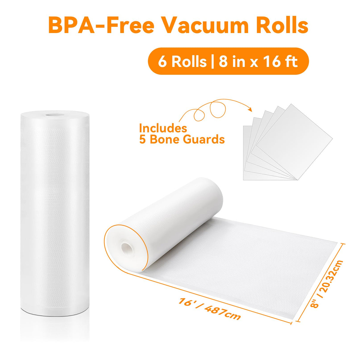 Wevac embossed channels on 8x16 bags improve suction and sealing