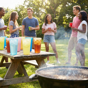 WEXINHAO Unbreakable plastic cup set, ideal for parties and dorms.
