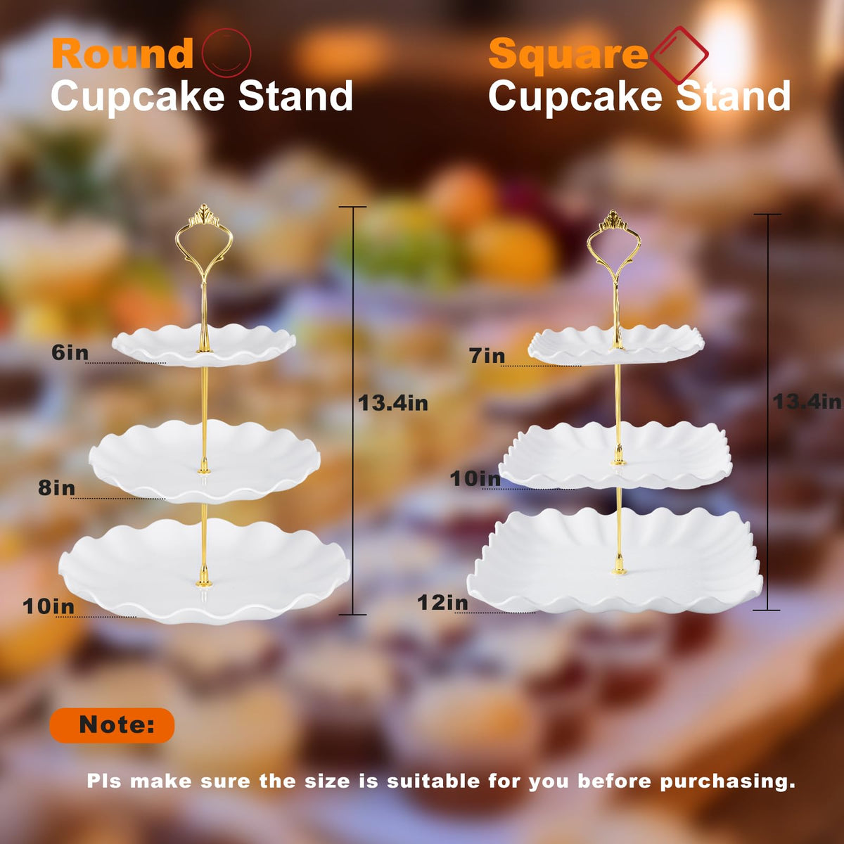 Wgbon white matte cupcake stands add an elegant dessert display