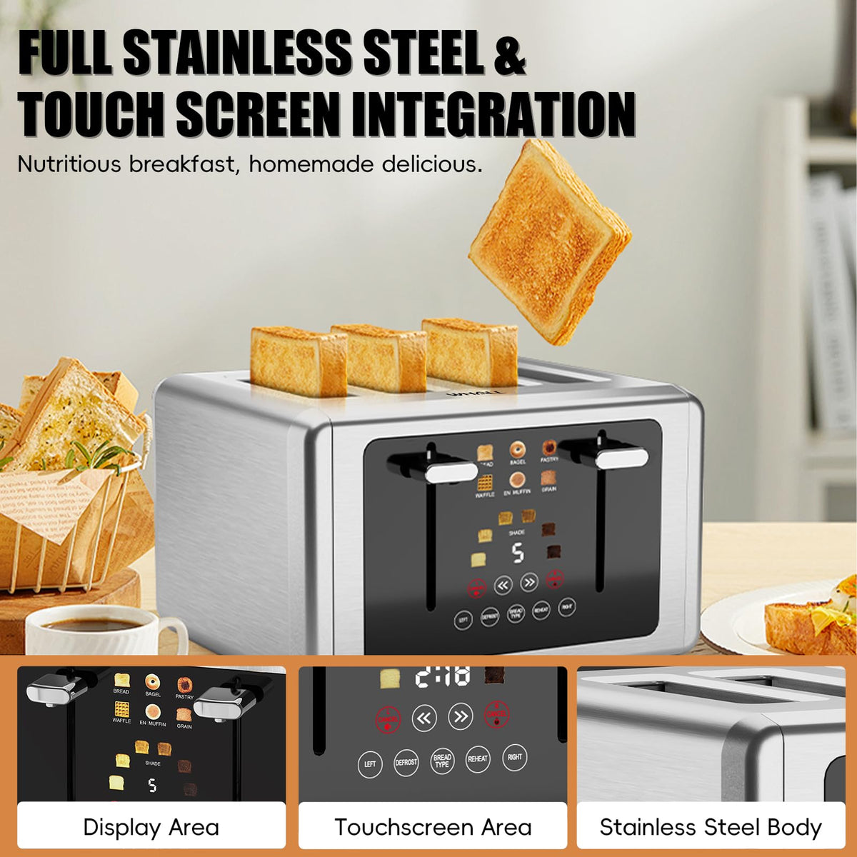 Whall defrost and reheat modes preserve texture for frozen items