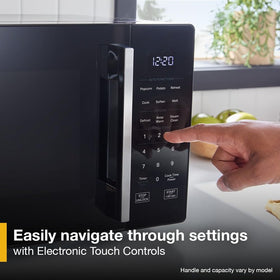 Whirlpool WMCS3019RB control panel touch emphasizes easy operation for quick meal prep.