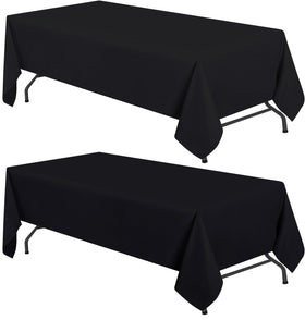 White Classic WEALUXE black tablecloth draped over a 6ft folding table for a polished setup