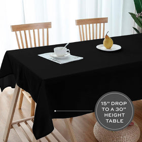 White Classic WEALUXE outdoor event dining with black tablecloth