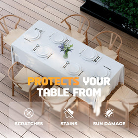 Perfect 60x102 inch WEALUXE fit for a 6 ft rectangular table with 15-inch drop.