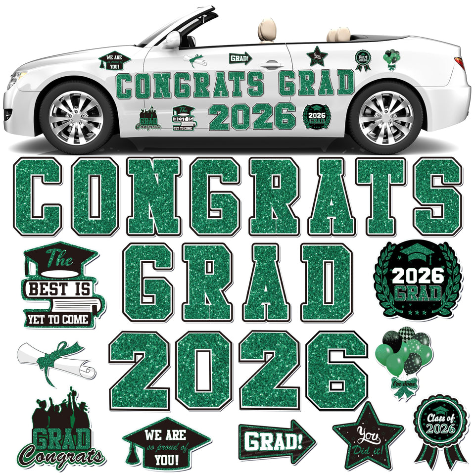 WHYMEO congratulatory letters magnet set for car decor and celebrations