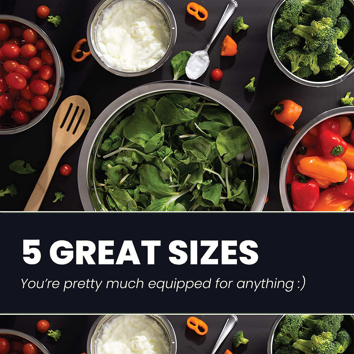 WHYSKO stackable bowls with lids for compact storage.