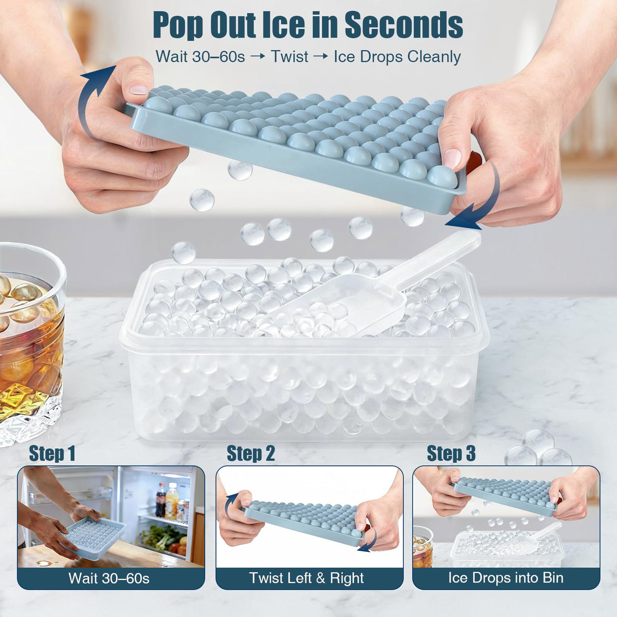 Lid-design of WIBIMEN ice tray prevents spills during filling and freezing